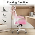 thumbnail image 3 of HSUNNS Ergonomic Office Chair, Lumbar Support, Adjustable Height Computer Desk Chair 300LBS Capacity with Armrests for Adults, Pink, 3 of 8