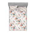 thumbnail image 2 of Ambesonne Floral Fitted Sheet & Pillow Sham Set, Shabby Nature Botanical, Twin, Almond Green Salmon, 2 of 3
