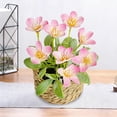 thumbnail image 5 of Artificial Potted Flowers with Woven Basket, Fake Floral Decor for Home, Patio & Tabletop, 5 of 7