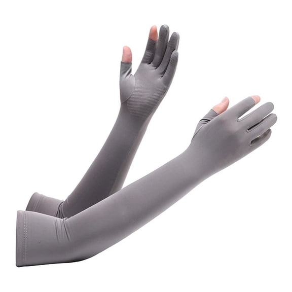 2 pairs UV Protection Armsleeves with Cut Finger Sun Gloves Men Anti-slip Fishing Driving Cycling Sports Cooling Long Sleeves