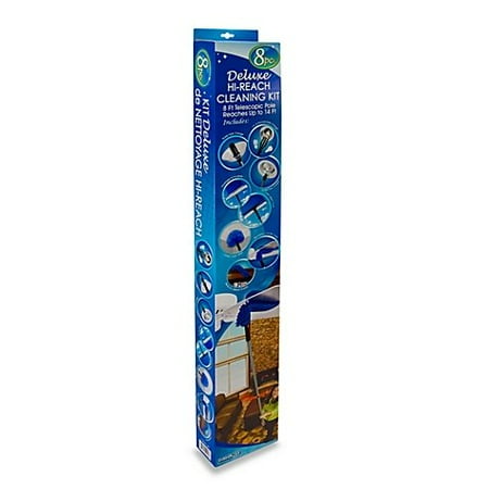 Cleaning Kit | Pole Retracts For Easy Storage When Not in Use (1), Deluxe Hi-Reach Cleaning Kit reaches up to 14' By Deluxe Hi-Reach