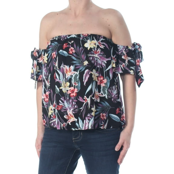 GYPSIES & MOONDUST Womens Black Off Shoulder Top Juniors S