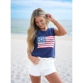 thumbnail image 2 of Women'S American Flag Sleeveless Sweater Vest Knit - Crew Neck Tank Top Navy Blue L, 2 of 5