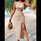 thumbnail image 5 of Vestido Sin Mangas con Abertura en el Hombro Color Albaricoque L, 5 of 10