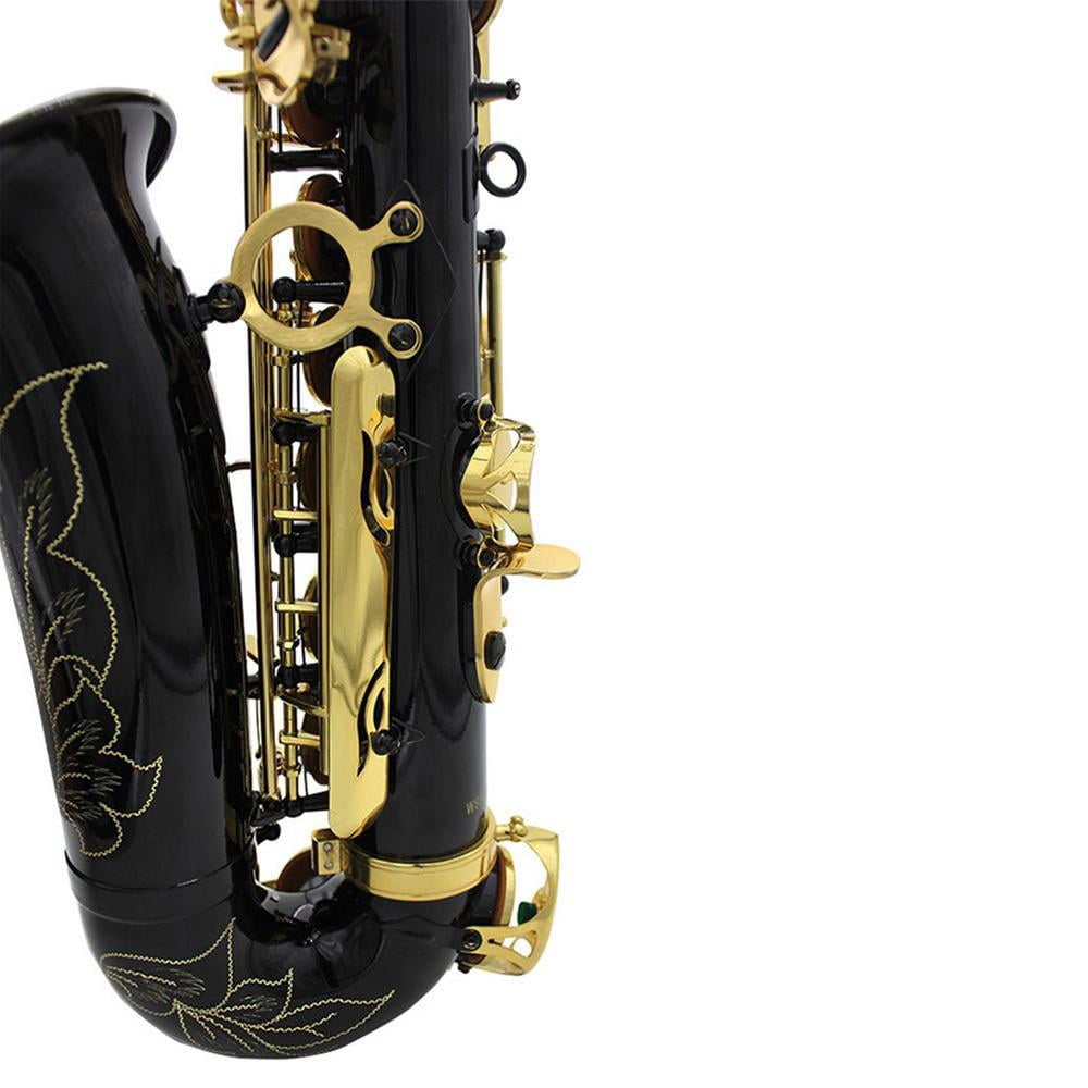 Golden Alto Saxophone Good Sound Quality Brass Engraved Alto Sax Wind & Woodwinds Saxophones with Adjustable Strap and Case gorgeously