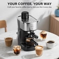 thumbnail image 4 of XIXUBX 6 Bar Espresso Machine, 800W Compact Coffee Maker with Stainless Steel Cup Warmer, Steam Milk Frother, Automatic Pressure Relief, Cappuccino &, 4 of 9