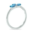 thumbnail image 4 of SZUL Women's Blue Topaz Pear Shape Three Stone Ring in 10K White Gold, 4 of 6