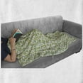 thumbnail image 6 of Ladybug Soft Flannel Fleece Blanket, Daisy Flora Foliage Gardening Yard Cottage Nature Organic Bloom Design, Cozy Plush for Indoor and Outdoor Use, 50" x 60", Fern Green Yellow White, by Ambesonne, 6 of 6