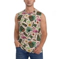 thumbnail image 1 of Balery Tropical Mask Flamingo Camisetas sin mangas para hombre, absorbe la humedad y protege contra el mal olor.-X-Large, 1 of 7