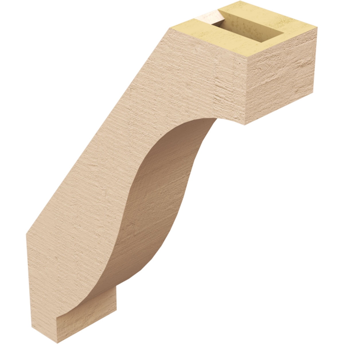 Ekena Millwork 3"W x 10"D x 14"H Baker Rough Cedar Woodgrain TimberThane Knee Brace, Primed