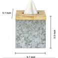 thumbnail image 2 of Confetti Bathroom & Desk Tissue Box Holder in Galvanized and Wood for Bathrooms & Vanity Spaces, 2 of 2