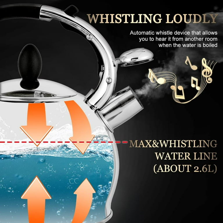 Modern Stainless Steel Whistling Teapot-Stove Top Teapot（Yellow） – SUSTEAS