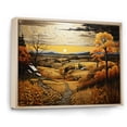thumbnail image 2 of Designart "Harvest Pastoral Farm Golden wall decor III" Landscapes Floater Framed Canvas Art Print, 2 of 7