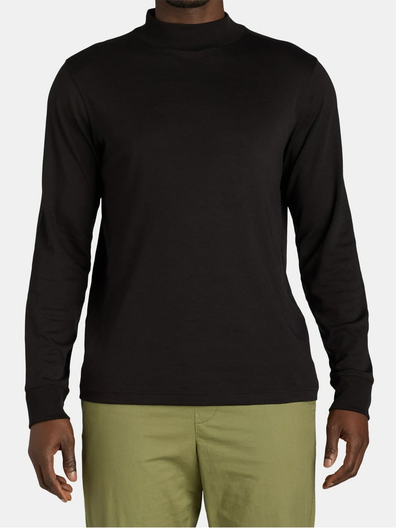 George Men's Interlock Mock Neck Long Sleeve Shirt, Sizes S