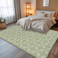 thumbnail image 5 of 5x8Ft Area Rugs Sage Green Non-Skid Rubber Backing Large Rectangle Rugs - Living Room Bedroom Home Office, Geometric Flower Leaf Diamond Plaid Retro Indoor Floor Mat Carpets Washable Rug, 5 of 9