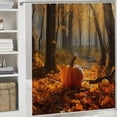 thumbnail image 6 of Chilfamy Pumpkin Forest Fall Colors Pretty Shower Curtain Set with Hooks, Washable Bathroom Decor 100% Polyester Fabric, Various Sizes 36x72, 6 of 7