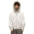 thumbnail image 2 of Donemore Men's Winter Jacket with Faux Fur Hood, Multiple Zipper Pockets, Long Sleeve Casual Outdoor Coat Windbreaker, 2 of 9