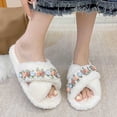 thumbnail image 6 of Gaexia Fuzzy Slippers Women,Fashionable Slippers Cozy Floral Slippers Warm Indoor Soft Bottom Footwear for Comfort and Style,Funny Slippers, 6 of 7