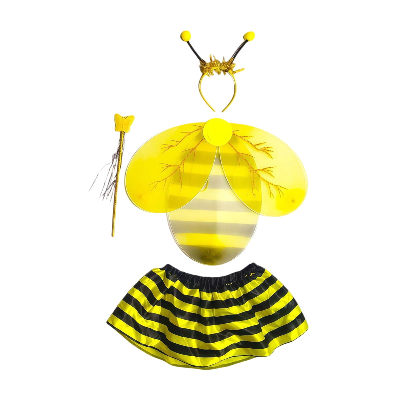 Set De Disfraz De Abeja: 1 Par De Alas Y 1 Diadema – Accesorios Suaves Y Coloridos Para Fiestas Y Juego De Roles