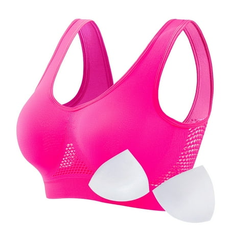 Fsqjgq Sports Bras for Women Underwear Bandeau Bra Floral Lace Nursing Bras Tank Tops with Built In Bras Plus Size Proof Running Fitness Yoga Vest Thin Padded No Wire Push Up Breathable Sports Bra Ta