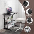 thumbnail image 4 of Adjustable Table Student Computer Desk Portable Home Office Furniture Small Spaces Sofa Bedroom Bedside Learn Play Game Desk on Wheels Movable with Storage Size 31.5 * 15.7 Inch Brown A, 4 of 7