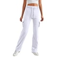 thumbnail image 2 of LWavelet Soft Fabric Cargo Wide Leg Pants Women Casual Daily Wear White XL, 2 of 5
