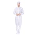 thumbnail image 1 of FRCOLOR PE isolated clothing OnePiece Disposable PE Isolated Cover for Outdoor Use with Hook and Loop Closure and Elastic Design, White,59.84"X27.56"X0.39", 1 of 4