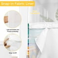 thumbnail image 6 of Summer Coastal No Hook Shower Curtain with Snap in Liner Beach Slippers Starfish Flower Teal Wood Grain Waterproof Bathroom Shower Curtain with See Through Top Window for Bathtub 54" x 78", 6 of 9