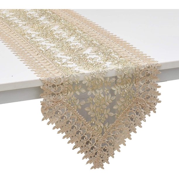 Camino de mesa de comedor TANGJMXG 72 pulgadas de largo tapetes bordados de Poliéster para decoración de bodas