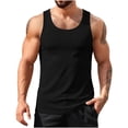 thumbnail image 3 of Wiyuqeen Mens Solid Racerback Tank Top Scoop Neck Sleeveless Gym Workout Shirt Summer Athletic Muscle Tee S-3XL, 3 of 6