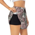 thumbnail image 2 of Bixox Women's Rose Flowers pattern 2 in 1 Running Shorts - Lightweight Athletic Workout Gym Yoga Shorts Liner with Pockets - Small, 2 of 7