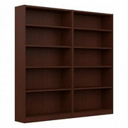 Pemberly Row Universal 5 Shelf Bookcase in Vogue Cherry (Set of 2)