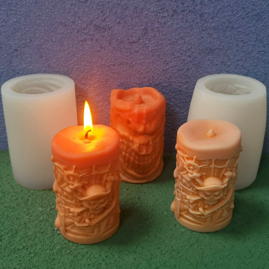 3D Skull Silicone Mold for Halloween Candle Making Resin Molds Handmade Soap Clay Mould DIY Cake Chocolate Decorating