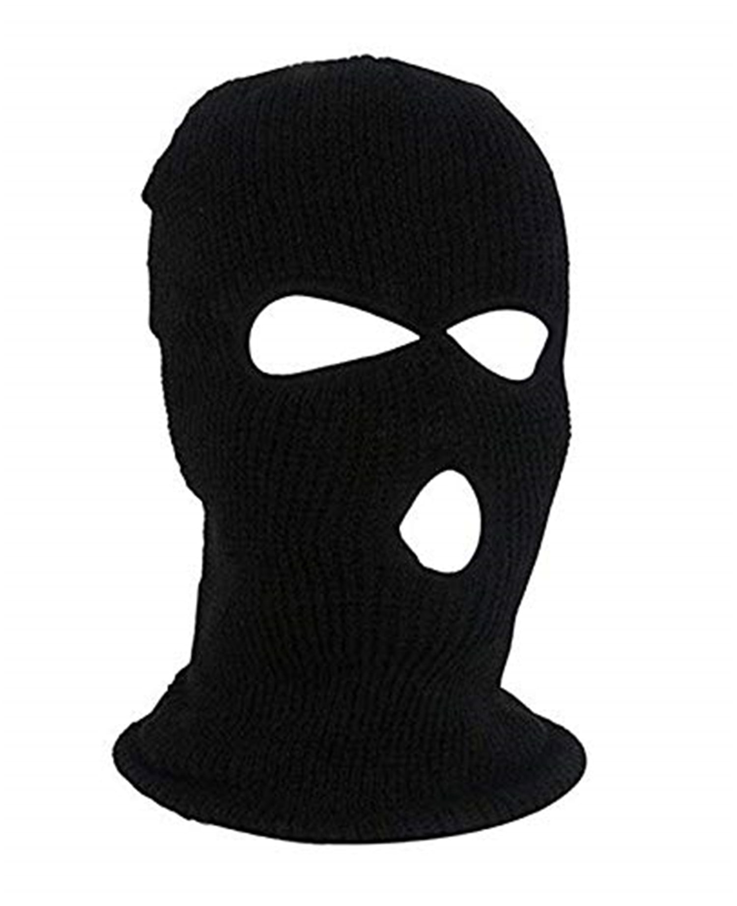 3 Hole Ski Mask Black Knit Hat Face Shield Beanie Cap Snow Winter Warm Warmer 