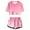 1-Pink358, variant on Byoo Little Girl Gradient Outfit Set Short Sleeve Crop Top Pocket Shorts Cloth Set Trendy Daily Two Piece Kids Sets