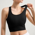 thumbnail image 3 of POIUYTR Women Summer Ribbed Knit Tank Tops Casual Stretch Scoop Neck Sleeveless Shirts Built in Bras Yoga Gym Racerback Cropped Camisole, 3 of 6