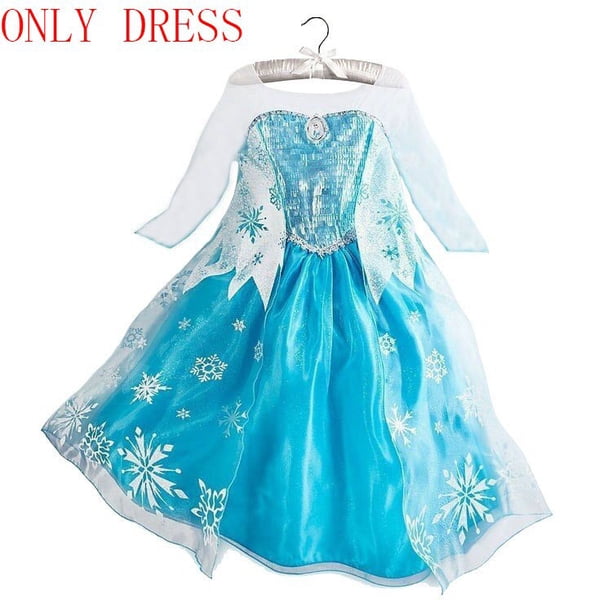 Vestido de princesa Elsa para niñas, vestidos de Cosplay, disfraces de reina de la nieve para niños, vestido de Halloween, Disfraz de Carnaval, bata Infantil Fivean unisex