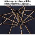 thumbnail image 4 of PURPLE LEAF 6' x 9' Patio Umbrella with Base Market Umbrella Rectangular Outdoor Umbrella with Push Button Tilt & Crank and 8 Ribs Aluminum Table Umbrella for Pool Backyard Beach, Taupe, 4 of 7