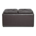Hodedah Imports Medium Ottoman with Flip Over Tray