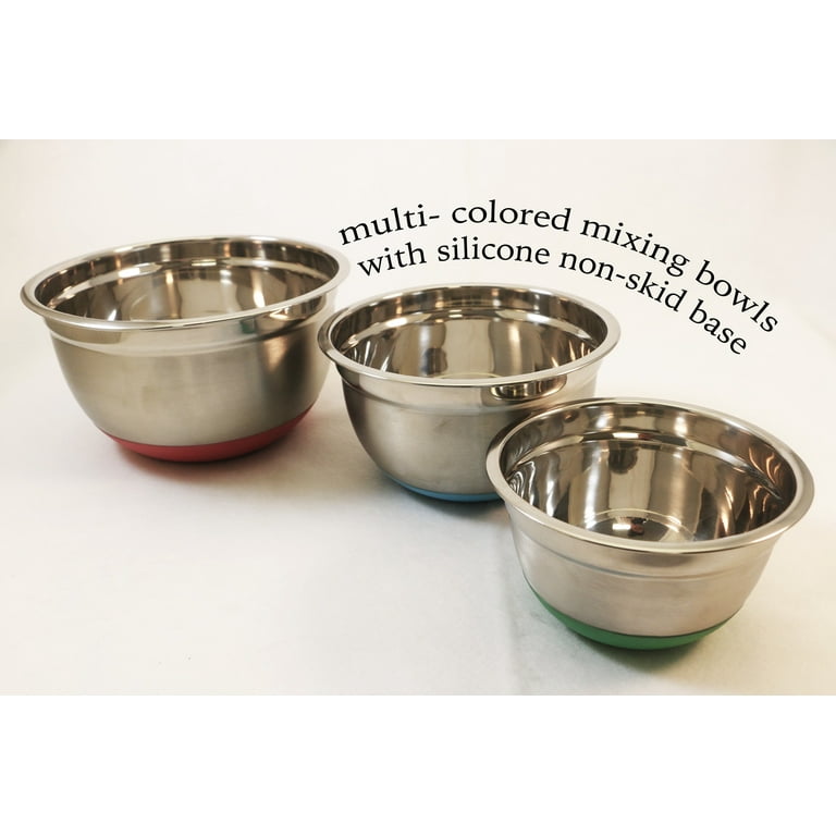 Stainless Steel Mixing Bowls with Non-slip Base (Set of 3
