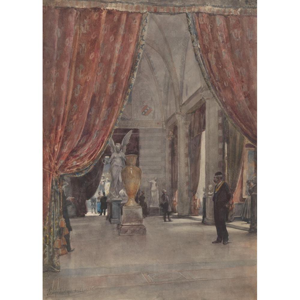Jan Hoynck van Papendrecht 11x14 Black Modern Framed Museum Art Print Titled - Gallery of Honor of the Rijksmuseum Amsterdam (1885)