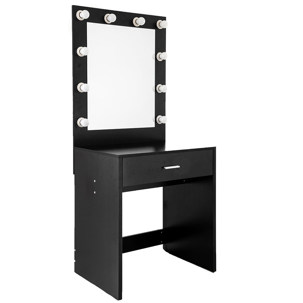 Kepooman Vanity Set, Makeup Vanity Table for Bedroom, Makeup Table Dressing Table with White Light Mirror, Gift for Girls/Women, Black Kepooman Vanity Set, Makeup Vanity Table for Bedroom, Makeup Table Dressing Table with White Light Mirror, Gift for Girls/Women, Black