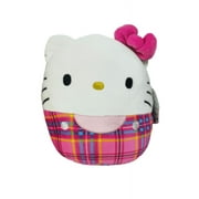 Squishmallow Official Kellytoys 10 Inch Hello Kitty Wearing Pink Plaid Shirt and Bow Fall Halloween Edition Ultimate Soft Plush Stuffed Toy