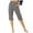 Gray, variant on Elastic Waist Capri Pants for Women Knee Length Casual Summer Baggy Beachwear Wide Leg Cropped Trousers with Pockets