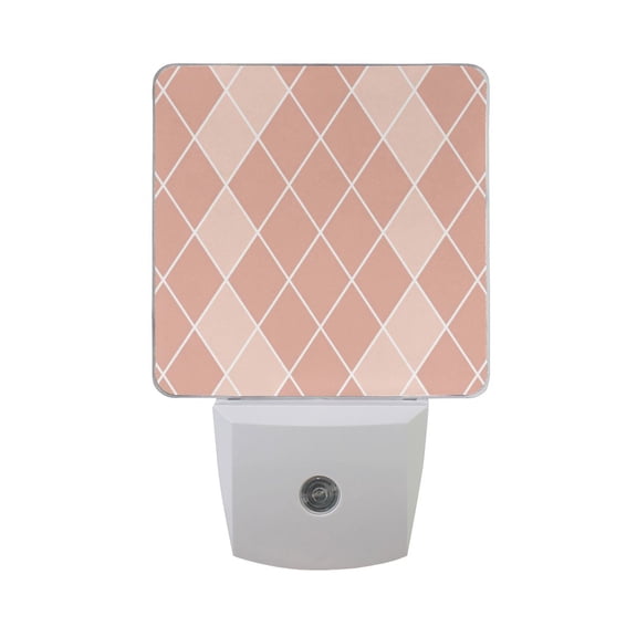 Rose Beige Block Night Light 2 Pack LED Nightlight Plug into Wall Dusk to Dawn Sensor Soft White