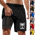 thumbnail image 2 of YAYUBA Mens Swim Trunks 7 Inch 2 In 1 with Compression Liner Quick Dry Breathable Solid Comfortable Anti-Chafe Swimming Shorts Lightweight Stretch Lined Beach Cruise Water Park, 2 of 5