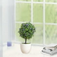 thumbnail image 4 of Artificial Boxwood Topiary Trees Faux Mini Tabletop Plants Farmhouse Bathroom Office Table DIY Display Centerpiece Decor 5.9x11inch Purple Clearance!, 4 of 6