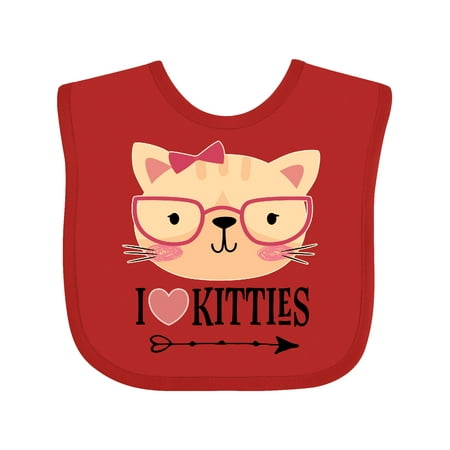 

Inktastic Cat Lover I Love Kitties Gift Baby Girl Bib