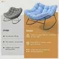 thumbnail image 6 of Dovov Outdoor Rocking Chairs Set of 2, Oversized Papasan Rocking Chair with Cushion, Outdoor Rocker Recliner Chair for Bedroom Living Room Patio Garden Porch Backyard Lawn Deck Balcony, Blue, 6 of 10