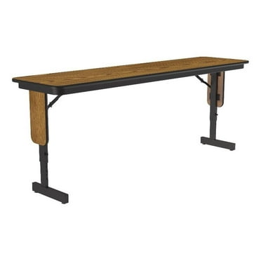 Correll SP 18x72 Adjustable Height Metal/Wood Folding Seminar Table - Medium Oak